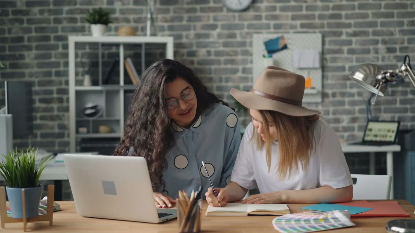 People working together on a content plan