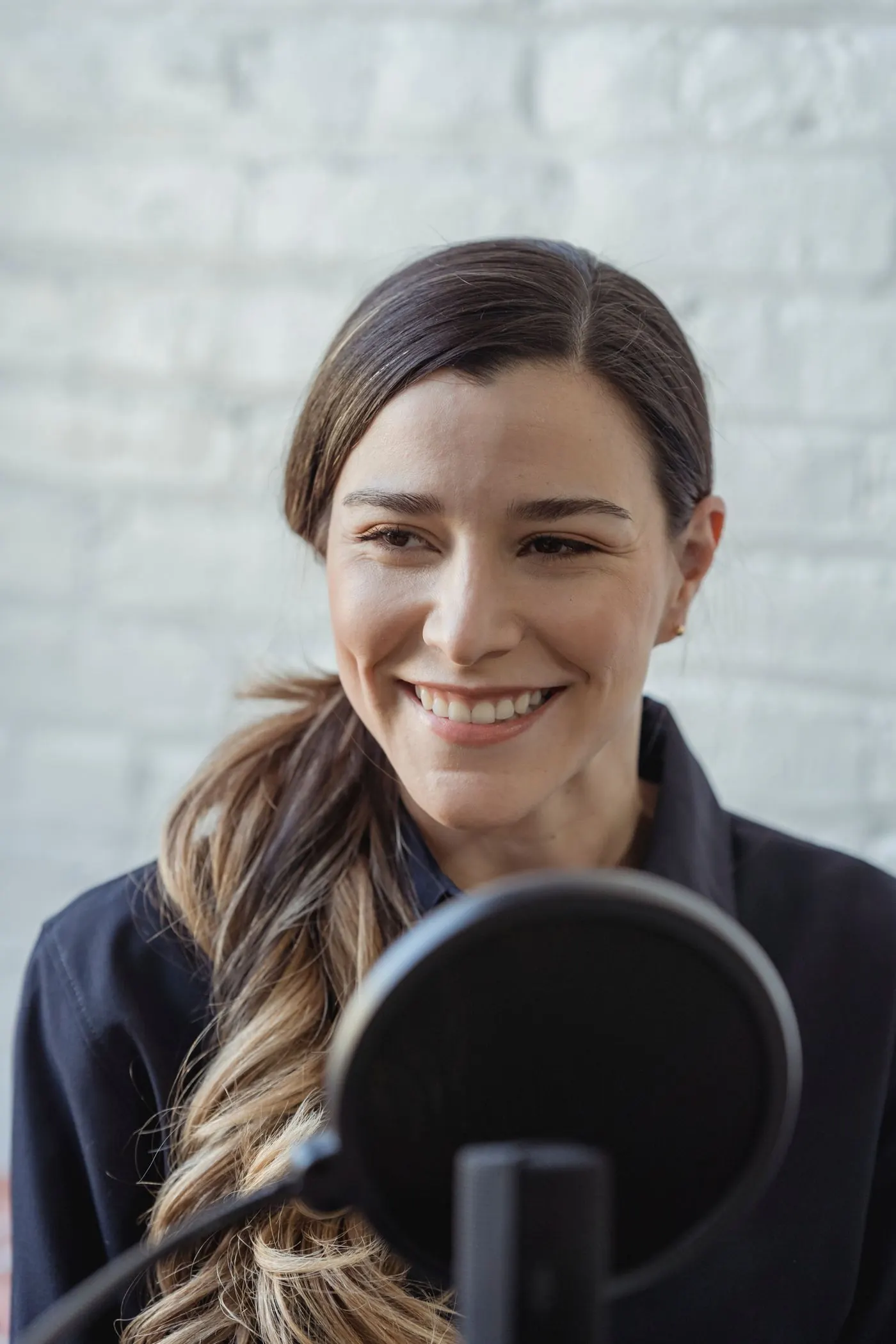 A woman listening during a conversation
