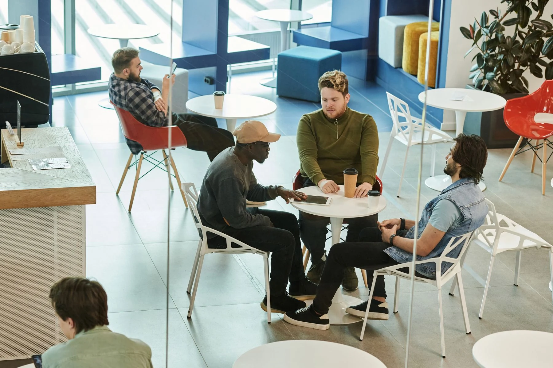 People sharing ideas at work