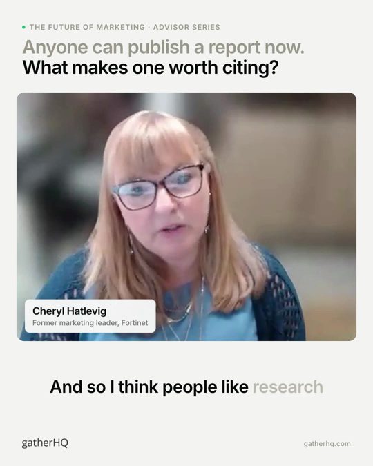 A frame from the Gather advisor film: What makes thought leadership worth citing?